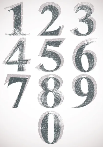 Numeri di stile vintage typeset . — Vettoriale Stock