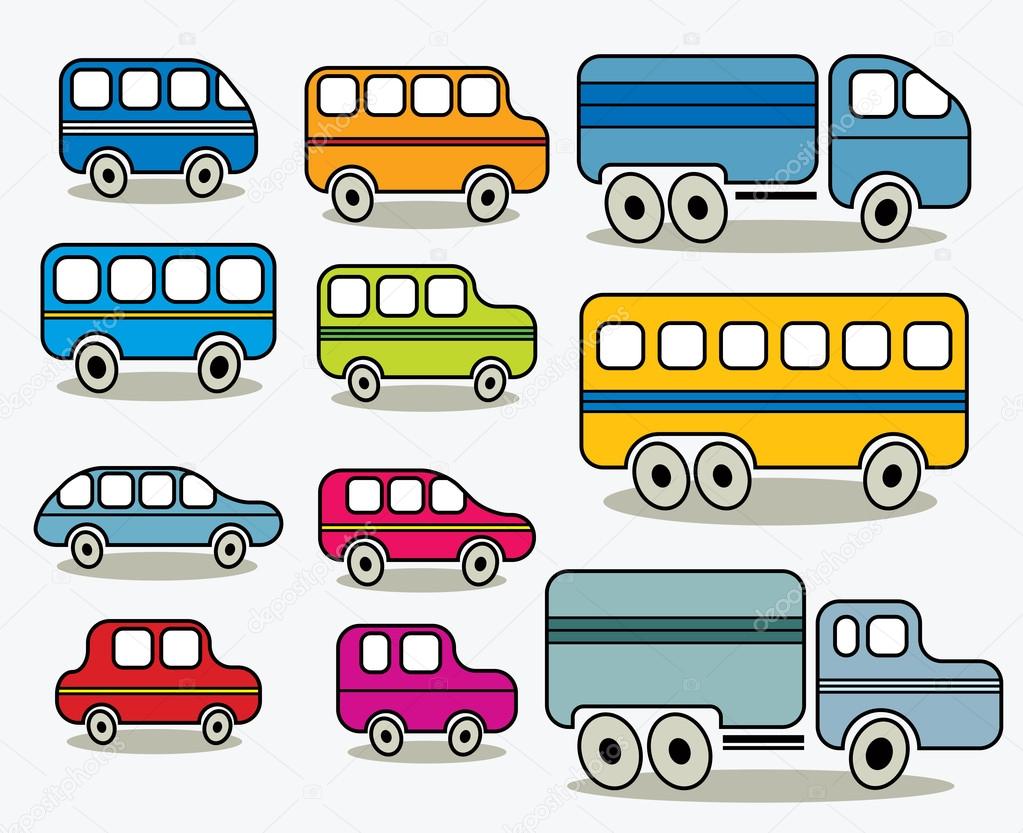 Set of cars icons, vector.