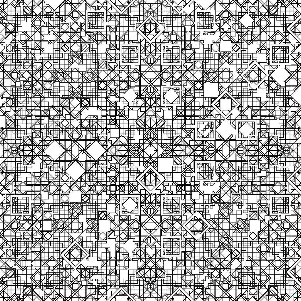 Seamless geometric pattern with black lines.