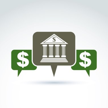 vektör bankacılık sembolü, finansal kurum simgesi. konuşma balonu