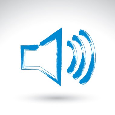 el çekilmiş ses simgesi, multimedya işareti, özgün h çizim fırçası