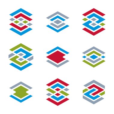 soyut yaratıcı tasarım öğeleri vektör toplama, soyut met