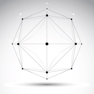 soyut geometrik 3d tel kafes nesnesi, vektör çizim, görev