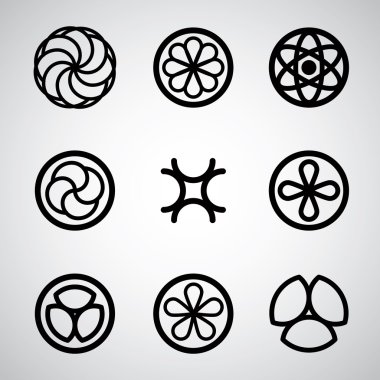 set yuvarlak simgeler vektör.