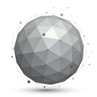 Modern digital technology ball, abstract unusual background, vec clipart