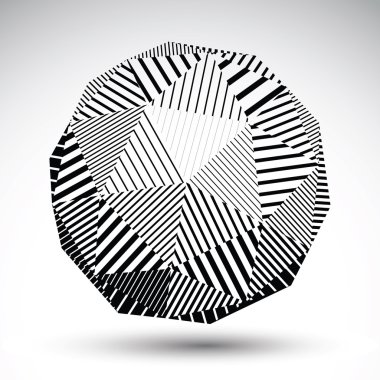 Symmetric spherical 3D vector technology illustration, perspecti clipart