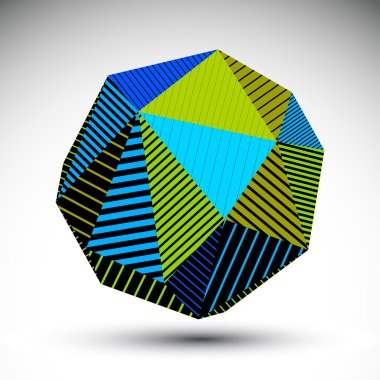 Vivid abstract 3D spatial vector contrast figure, art spherical  clipart