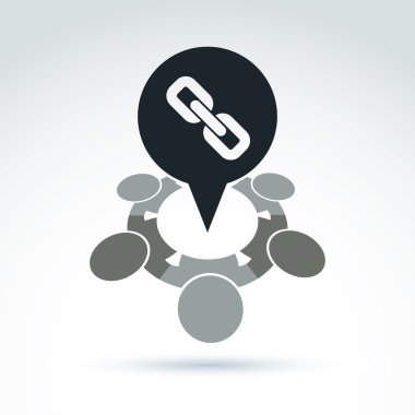 Dişliler ve takım sistemi Tema simgesi, vektör kavramsal çalışan SMM