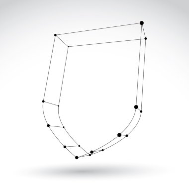 3d mesh karkas tek renkli güvenlik simgesi üzerinde beyaz backg izole