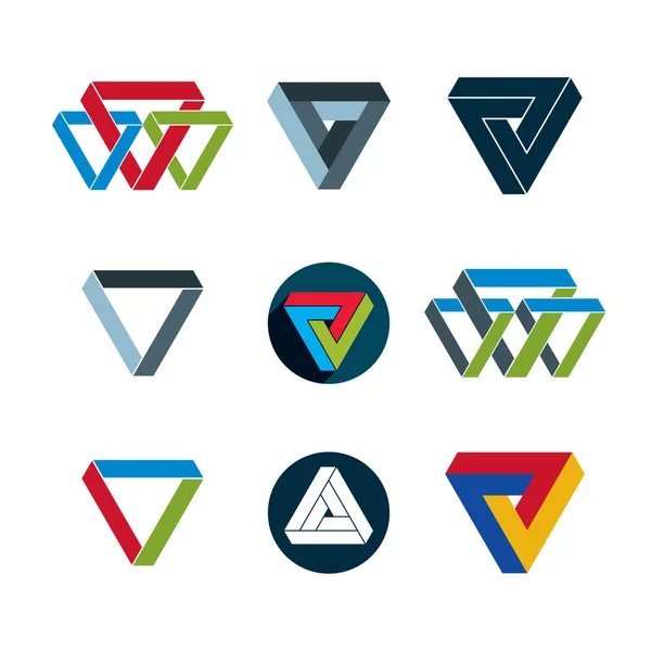 Juego de iconos vectoriales inusuales abstractos, colección de símbolos creativos , — Vector de stock