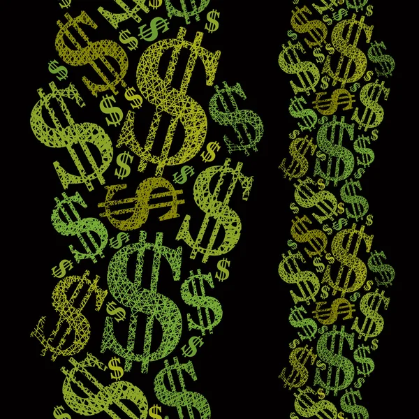 Dollarn symboler upprepande vektor bakgrund, pengar tema sömlösa — Stock vektor