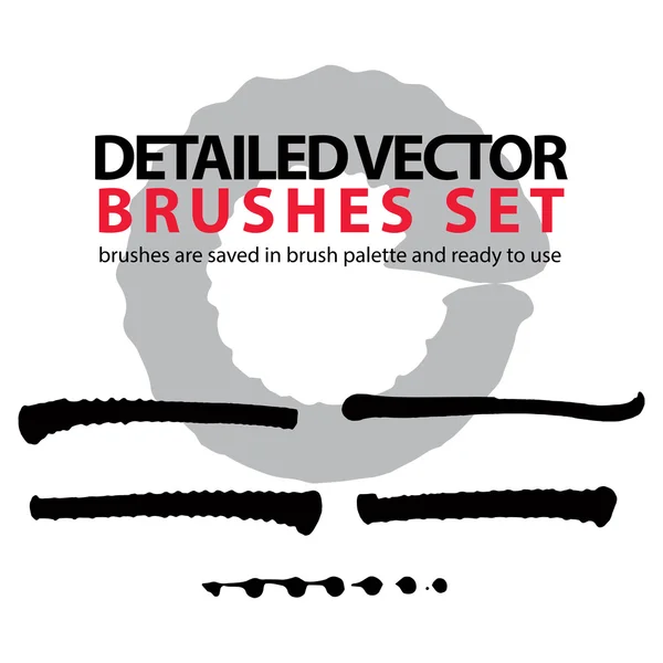 Brush strokes palette, set of black tattered hand-drawn acryl hi — Stock Vector