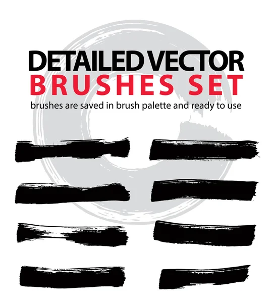 Set of highly detailed vector brush strokes, illustrator object — Stock Vector