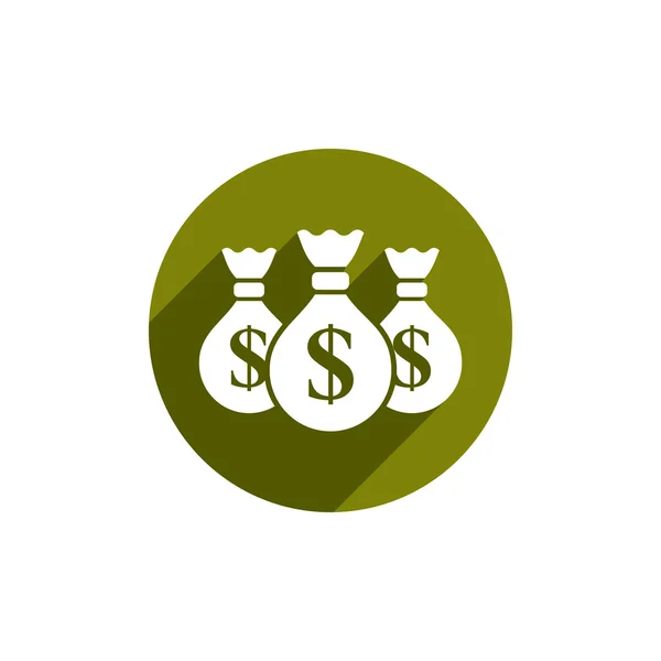 Money bag vector icon isolated. — Stock Vector