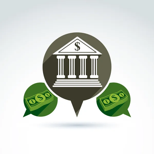 Banca de crédito y depósito icono de tema de dinero, vector conceptual s — Archivo Imágenes Vectoriales