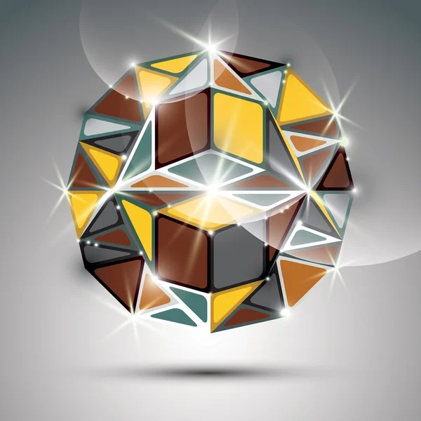 Partij 3D-gold twinkle globe. fractal abstract il schitterende vector — Stockvector