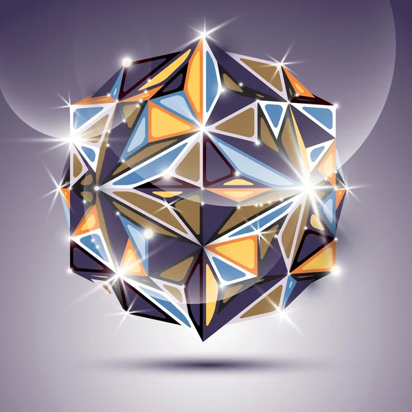 3D-heldere twinkle disco bal. Ik vector fractal schitterende abstract — Stok Vektör