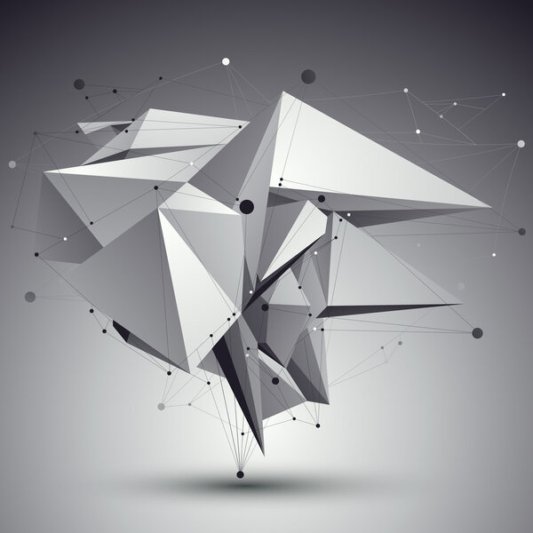 Современное техно черно-белое стильное строение, абстра
