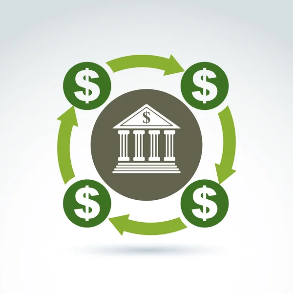 Векторный банковский символ, иконка финансовой системы. Циркуляр пн — стоковый вектор