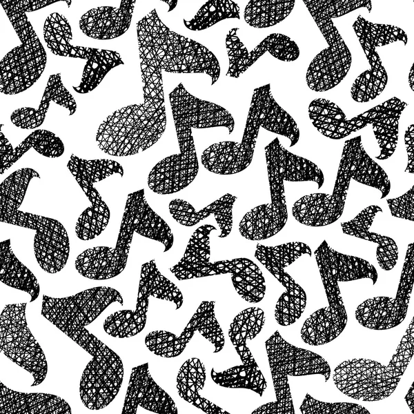 Music theme seamless pattern, musical notes repeating vector bac — Stock Vector