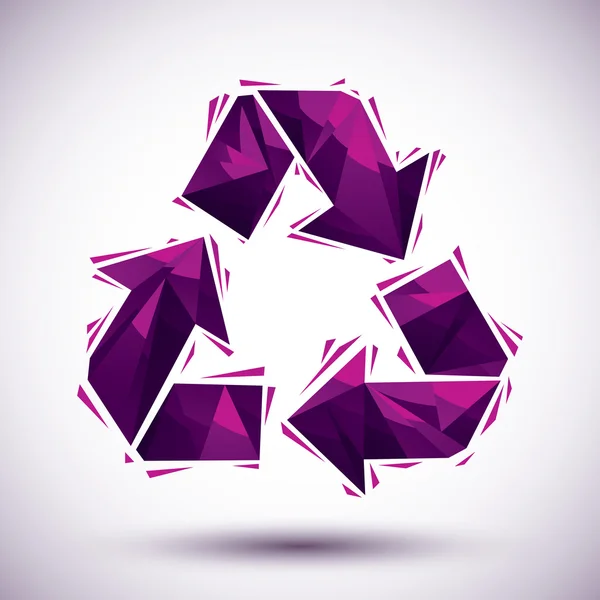 Violet recycler icône géométrique faite dans le style moderne 3d, le meilleur pour — Image vectorielle