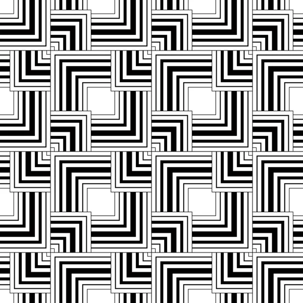 Бесшовный черно-белый узор, простые векторные полосы геометрии — стоковый вектор