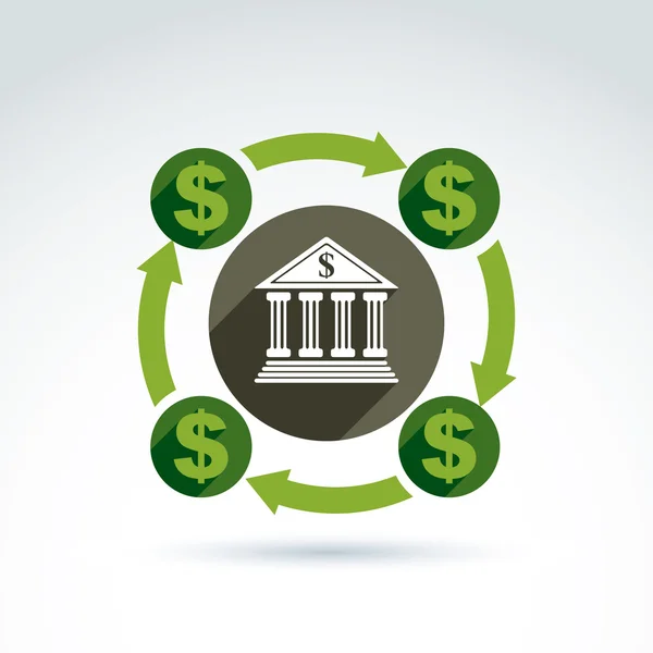 Credito bancario e deposito moneta tema icona, vettore concettuale s — Vettoriale Stock