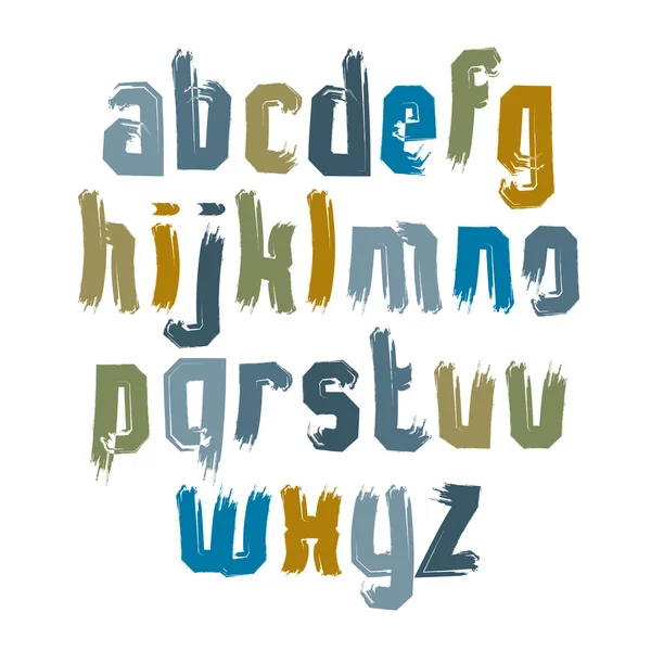Διανυσματικά πολύχρωμα ζωγραφισμένα γράμματα που απομονώνονται σε λευκό αμουδερές — Διανυσματικό Αρχείο