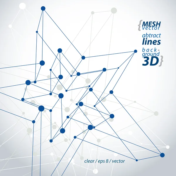 Dimensional tech polygonal konstruktion figur med sort connec – Stock-vektor