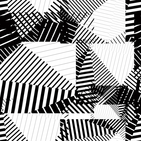 Blanco y negro interminable vector de azulejos a rayas, texto de moda — Archivo Imágenes Vectoriales