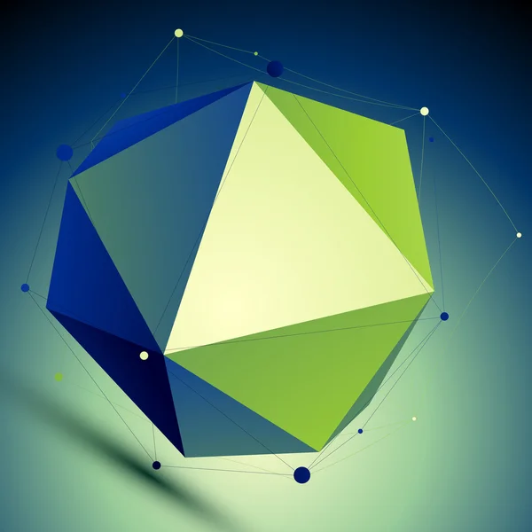 Ilustración 3D abstracta triangular colorida, vector digital lat — Vector de stock
