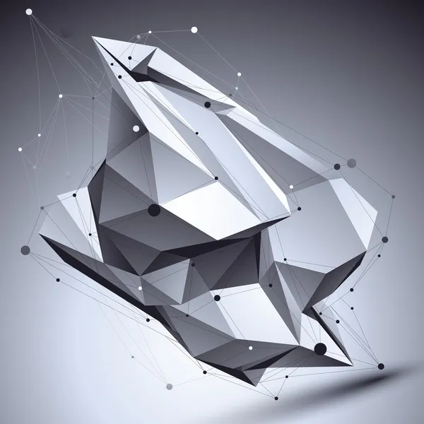 3D-vector abstracte technologische illustratie, perspectief geome — Stockvector
