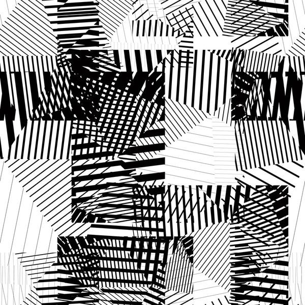 Mattonelle a strisce vettoriali infinite in bianco e nero, textu alla moda — Vettoriale Stock