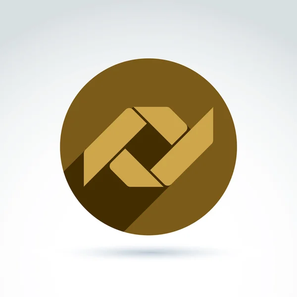 Emblème abstrait géométrique vectoriel en bronze placé en cercle. Corp — Image vectorielle