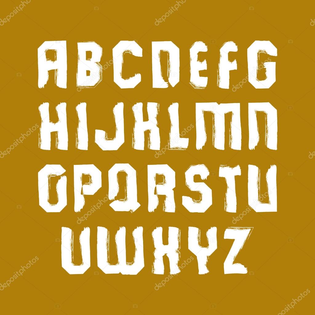 Vector stylish brush lowercase letters, handwritten font, sans s