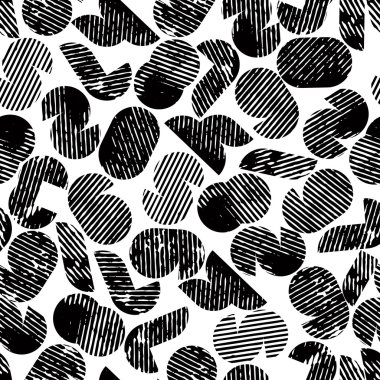 ovuşturdu siyah seamless modeli, dekoratif sayılarla çizgili: r