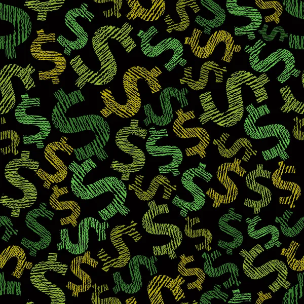 Dollar fond transparent, économie et argent thème vecteur seaml — Image vectorielle