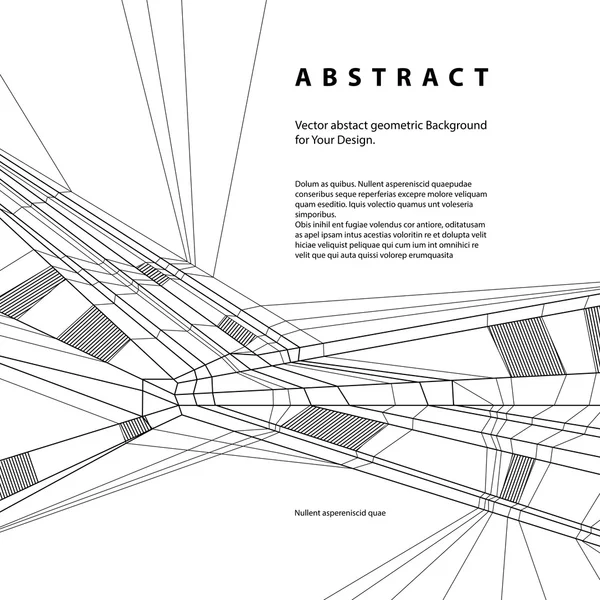 Vector abstracto fondo geométrico, tecno estilo negro y whi — Archivo Imágenes Vectoriales