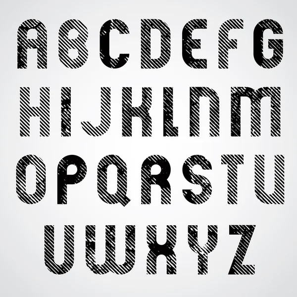 Grunge blanco y negro frotó letras mayúsculas, decorativo fon — Vector de stock