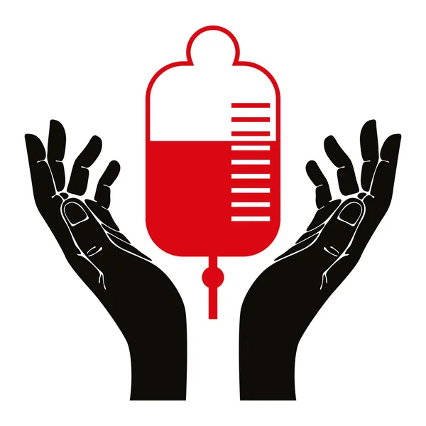 Mão com símbolo vetorial de doação de sangue. —  Vetores de Stock
