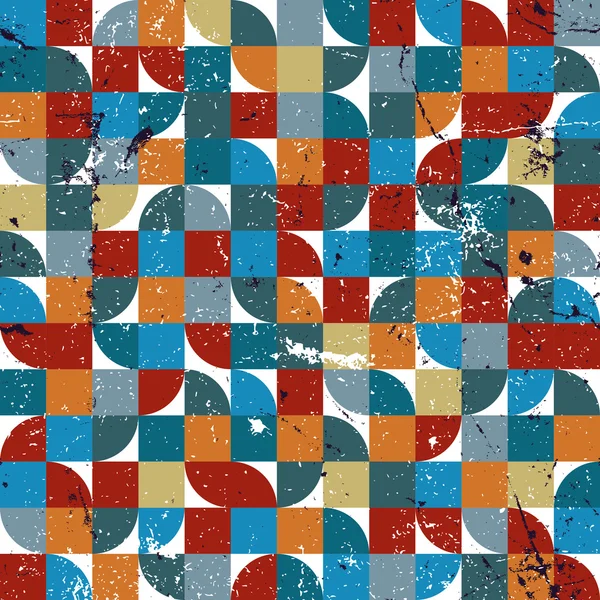 Patrón sin costura abstracto textil colorido geométrico vectorial, squ — Vector de stock