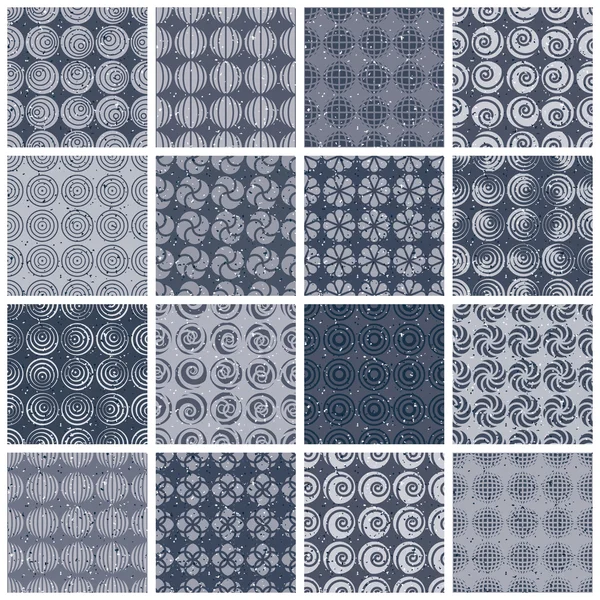 Carreaux de style rétro motifs sans couture ensemble 2 . — Image vectorielle