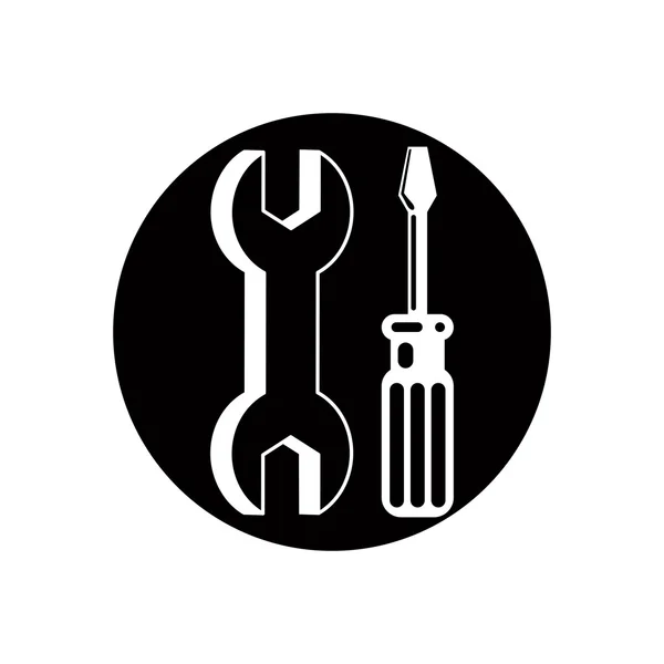 Reparatur-Symbol mit Schraubenschlüssel und Schraubendreher, Vektor. — Stockvektor