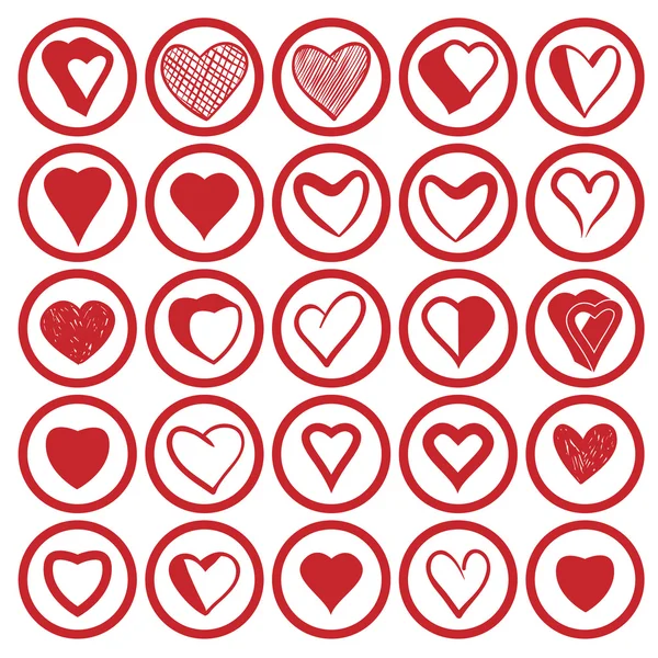 25 heart icons set. — Stock Vector