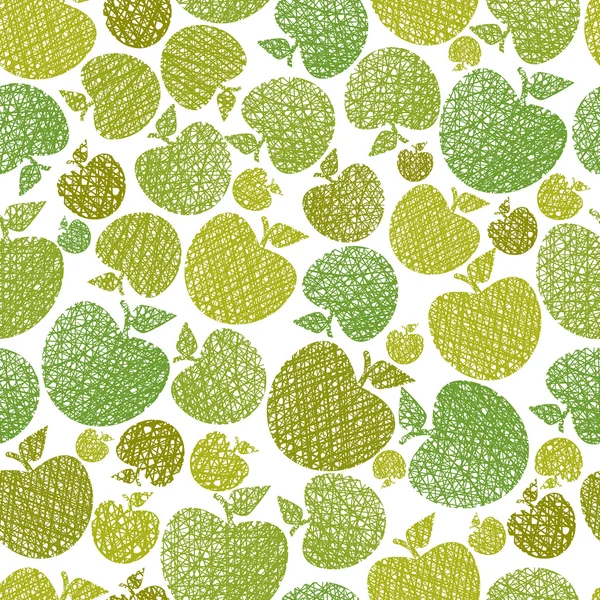 Tema de alimentos orgánicos fondo sin costuras, Manzanas patrón sin costuras , — Archivo Imágenes Vectoriales