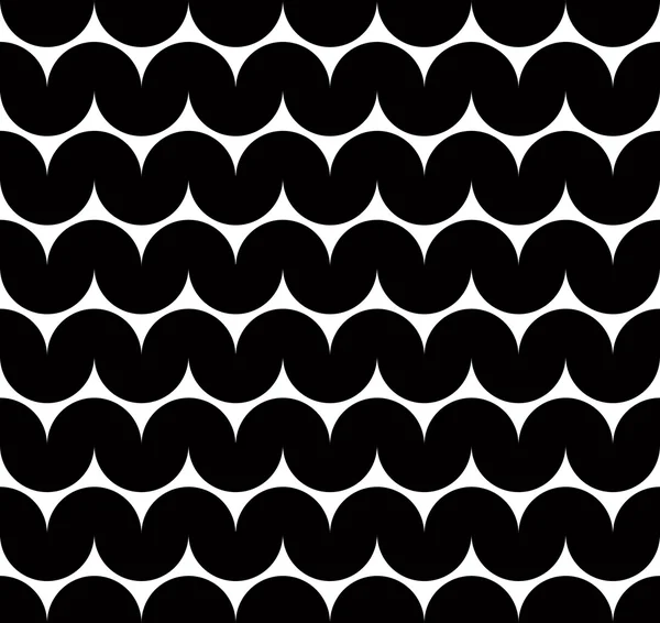 Black and white abstract seamless pattern, contrast wavy regular — Stock Vector