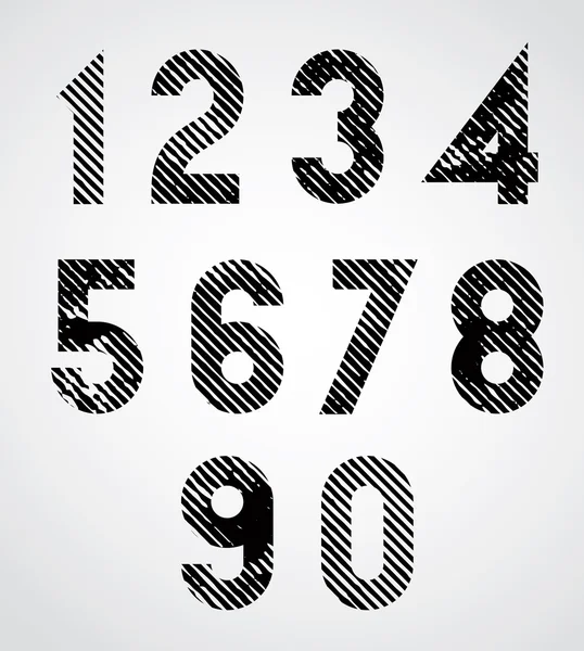 Números manchados negros con líneas diagonales . — Vector de stock