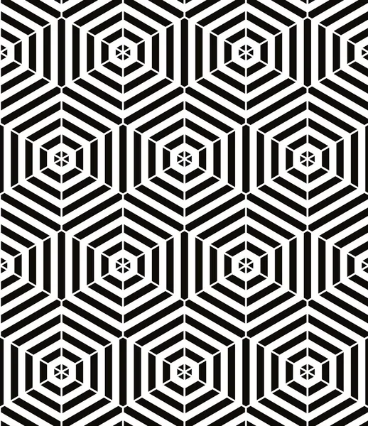 並ぶの3Dキューブシームレスパターン、黒と白のベクトルの背景. — ストックベクタ