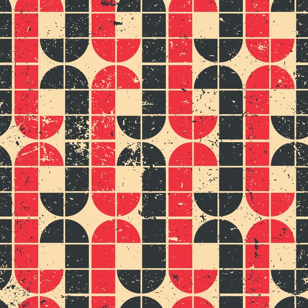 Vintage rote und schwarze geometrische nahtlose Muster, Vektor abstrakt — Stockvektor
