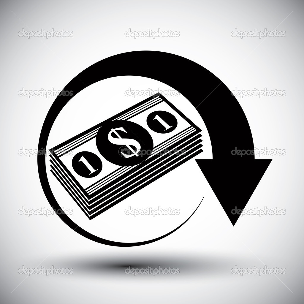 Dollars cash money stack vector simple single color icon.